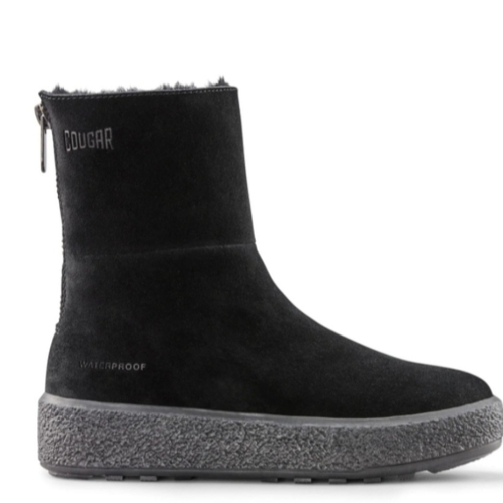 Cougar Black and Gray Waterproof Boots Worn 4X